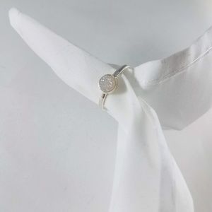 Pale Pink Druzy Crystal Ring Sterling Silver Sz 9